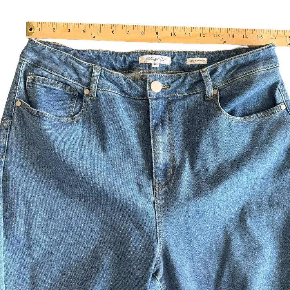 Altar'd State A Beautiful Soul Arula Flare Star Jeans Star Boho Jeans Size 16